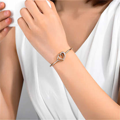 For Daughter-in-law - Marriage Made You Family Love Made You My Daughter Double Heart Bracelet-37bracelet
