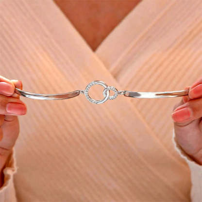 For Daughter - Mother and Daughter Forever Linked Together Circle Bracelet-37bracelet