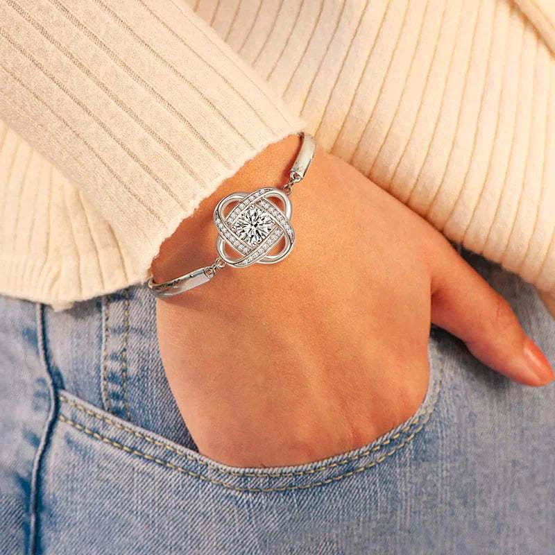 For Bonus Daughter - I May Not Have Given You The Gift Of Life But Life Gave Me The Gift Of You Diamond Knot Bracelet