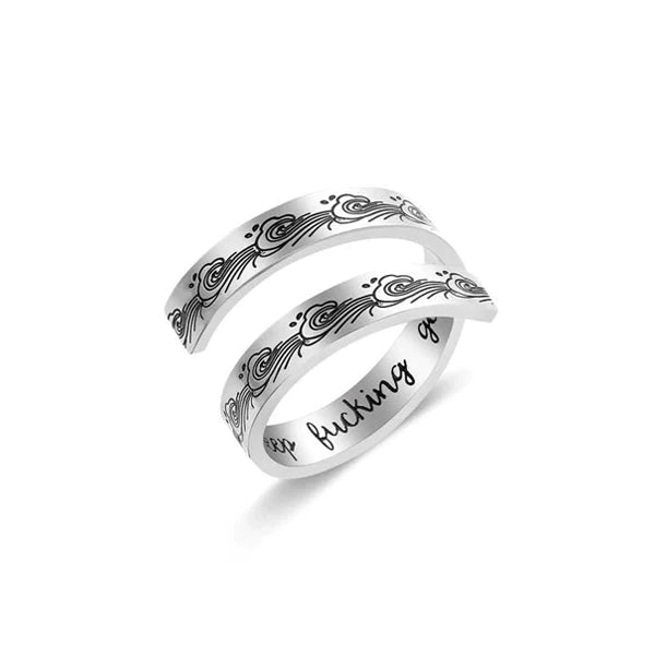 Keep Fucking Going Wave Style Ring