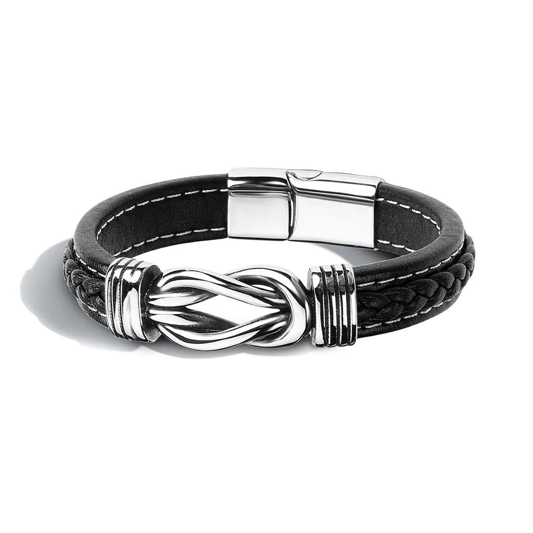 For Grandson - Grandmother & Grandson A link That Can Never Be Undone Black Knot Bracelet-37bracelet