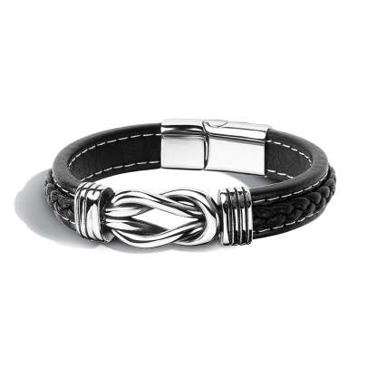 For Grandson - Grandmother & Grandson A link That Can Never Be Undone Black Knot Bracelet-37bracelet