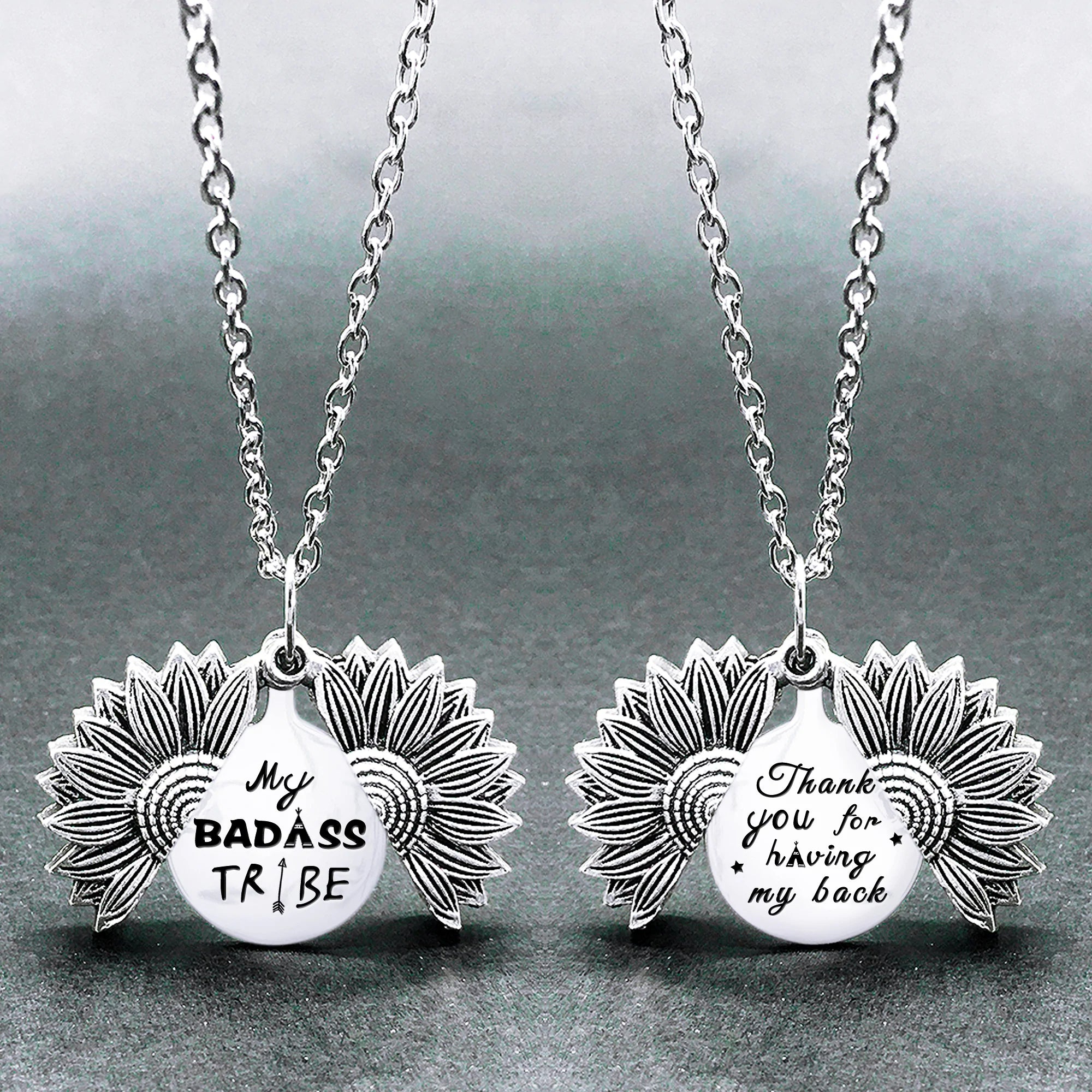 For Friends - My Badass Tribe Thank You For Having My Back Sunflower Necklace-37bracelet