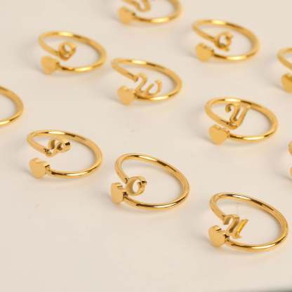For Granddaughter - I’ll Always Be With You Initials Heart Ring-37bracelet