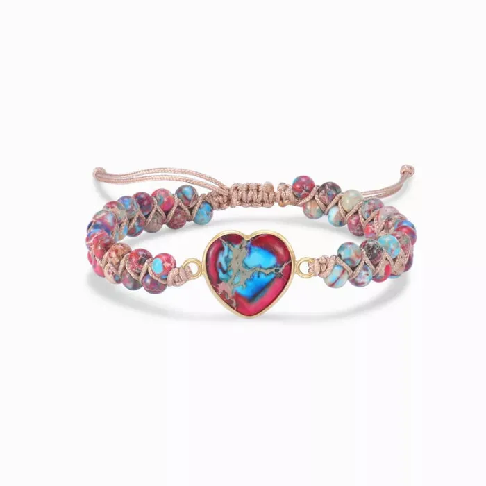 For Granddaughter - Always Keep Me In Your Heart Jasper Heart Bracelet