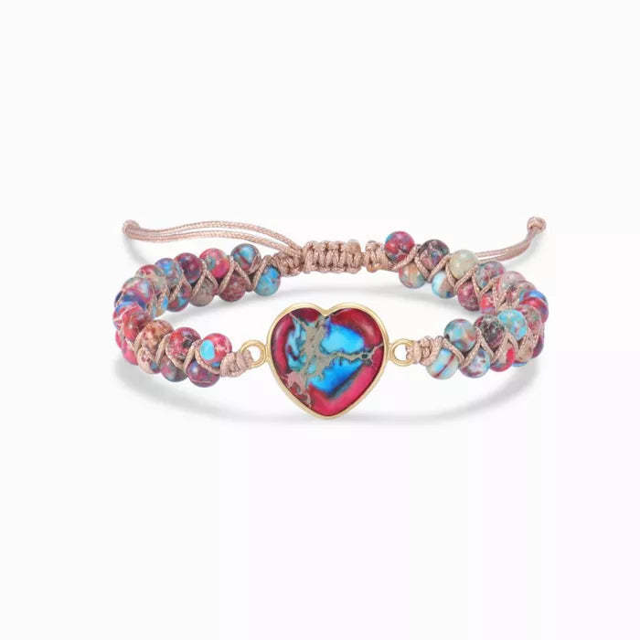 For Granddaughter/Daughter - It's Filled Of Love, Best Wishes And Hugs Heart Bracelet-37bracelet