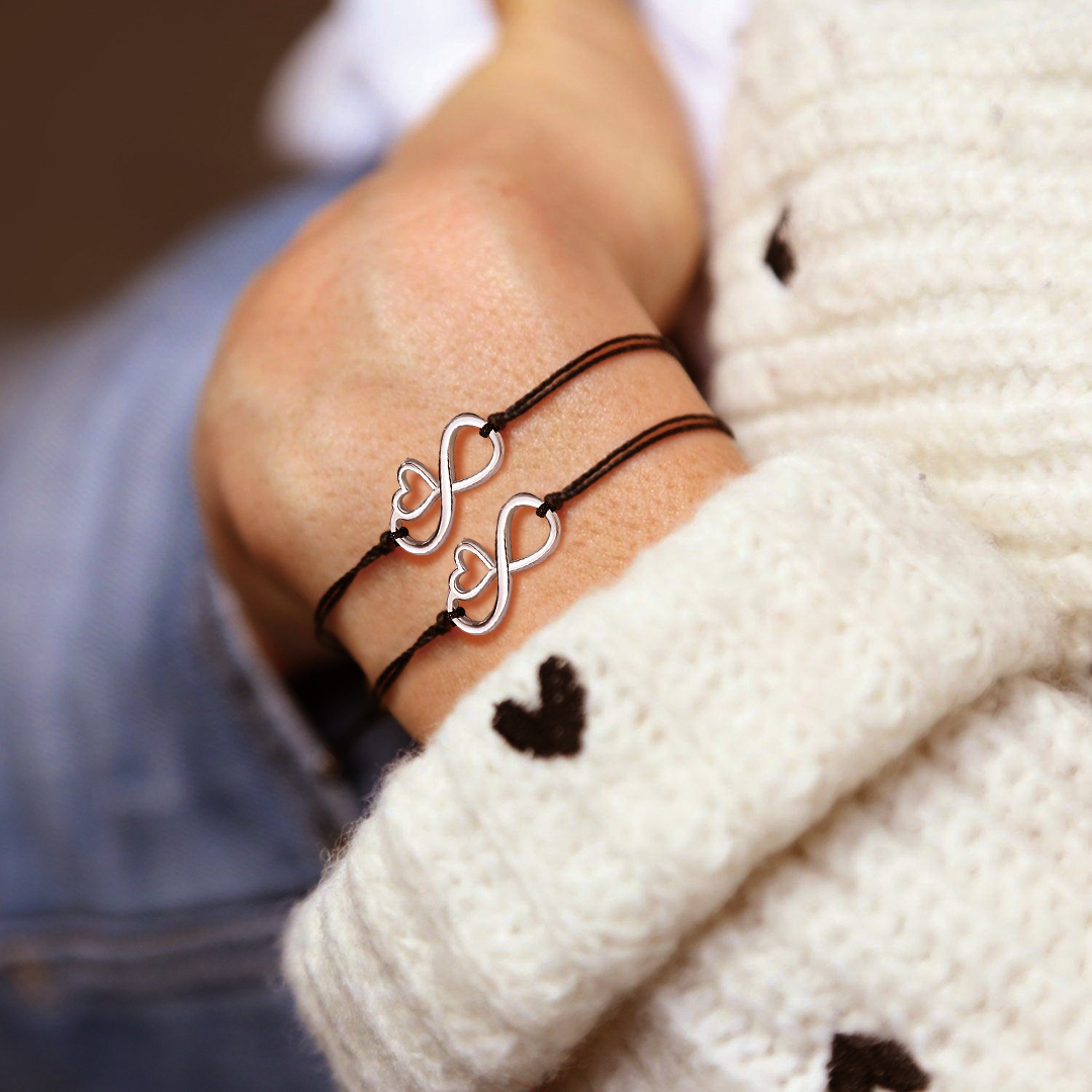 For Friend - Thank You For Being My Badass Girl Gang Infinity Heart Beat Bracelet