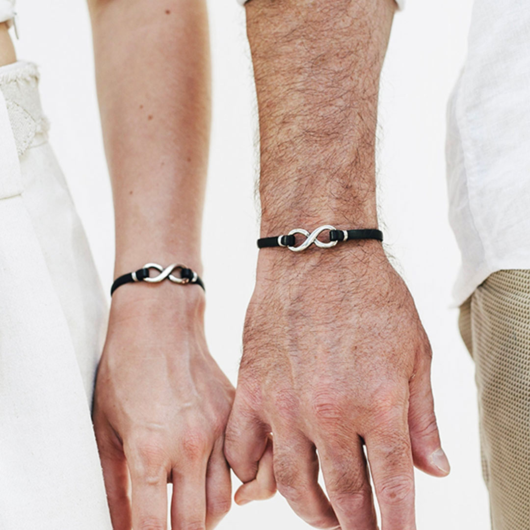 For Love -  I Love You Until Infinity Runs Out Leather Braided Bracelet