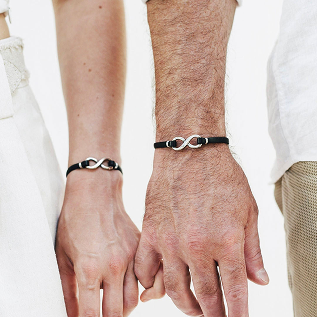 For Love - I Love You Until Infinity Runs Out Leather Braided Bracelet