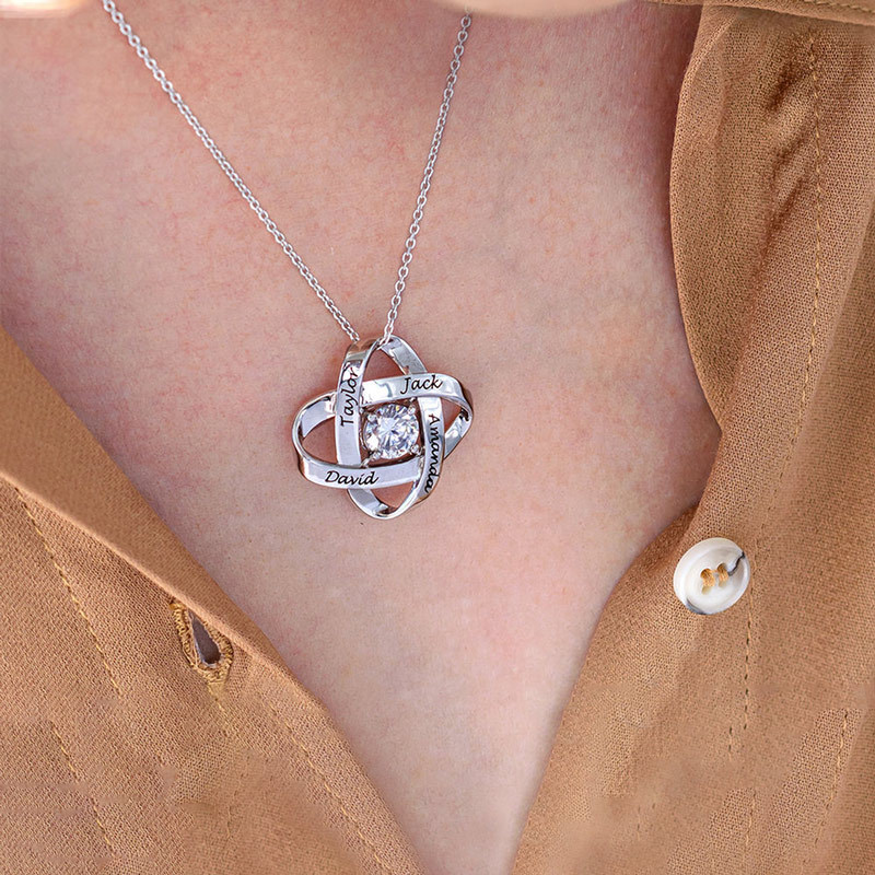 For Mother - Specialized With Kids' Names Eternal Knot Necklace