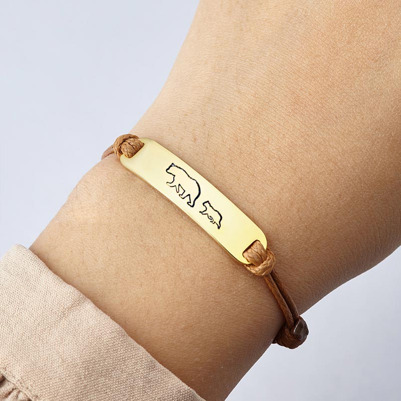 For Mother - To The Best Mama Bear In The World Mama Bear Custom Bracelet