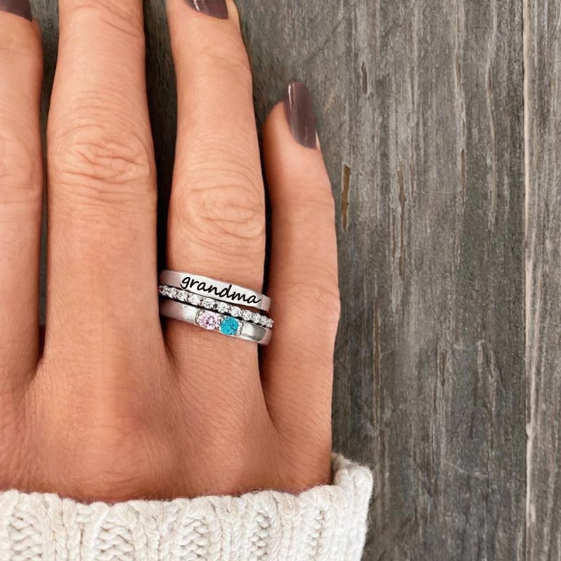 For Grandmother-Specialized With Grandkids' Birthstones Grandma's Ring 