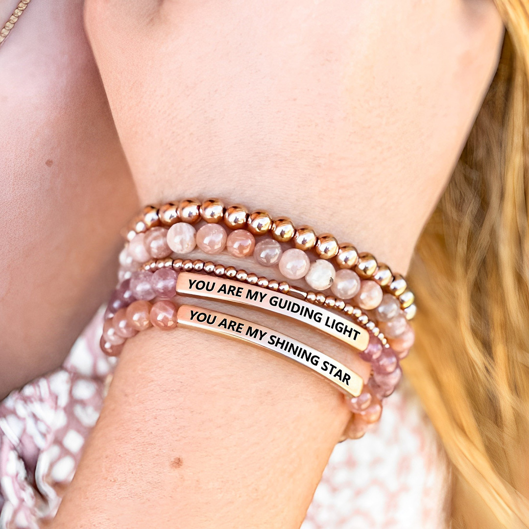 For Mother/Daughter - You Are My Guiding Light Bead Lettering Bracelet