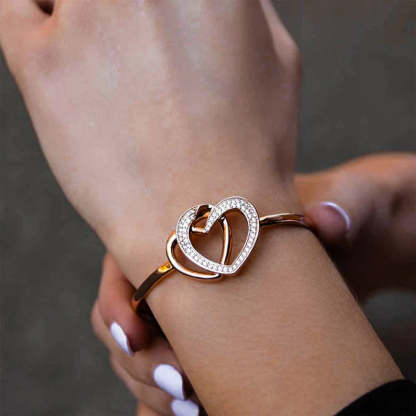 For Daughter-in-law - Marriage Made You Family Love Made You My Daughter Double Heart Bracelet-37bracelet