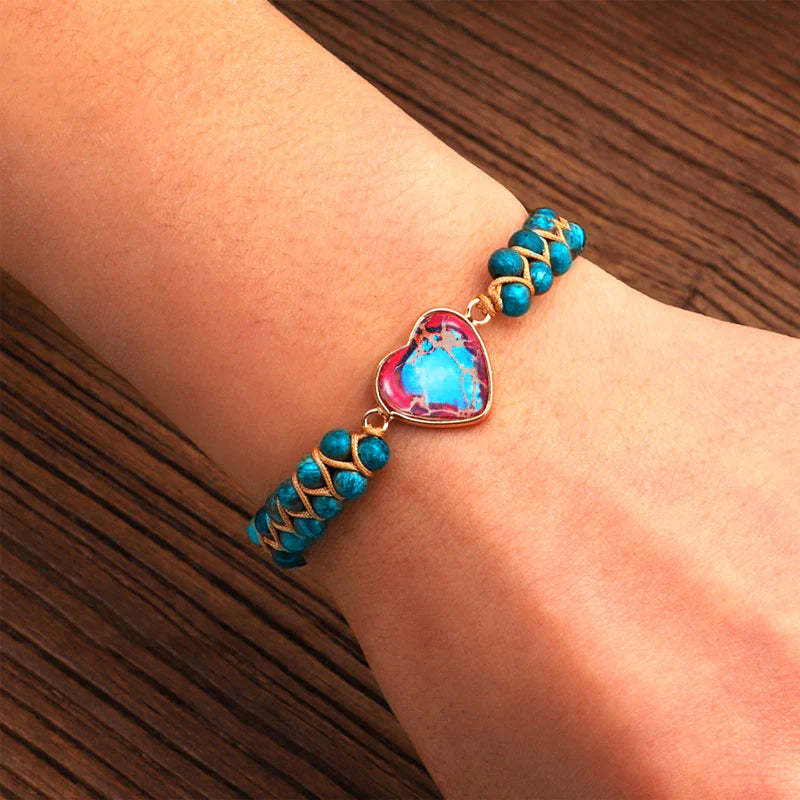 For Granddaughter/Daughter - It's Filled Of Love, Best Wishes And Hugs Heart Bracelet-37bracelet