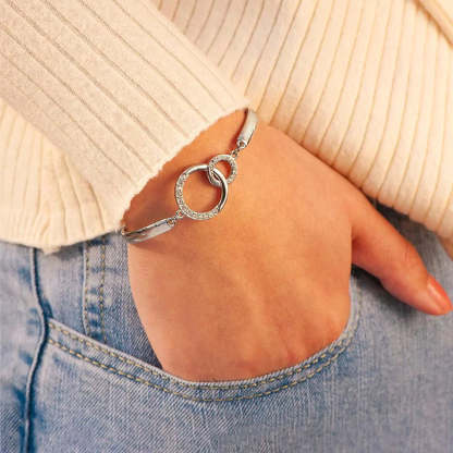 For Daughter - Mother and Daughter Forever Linked Together Circle Bracelet-37bracelet