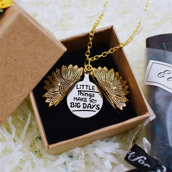 Little Things Make Big Days Sunflower Necklace