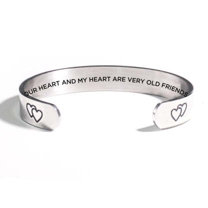 For Friend - Your Heart And My Heart Are Very Old Friends Double Heart Bracelet-37bracelet