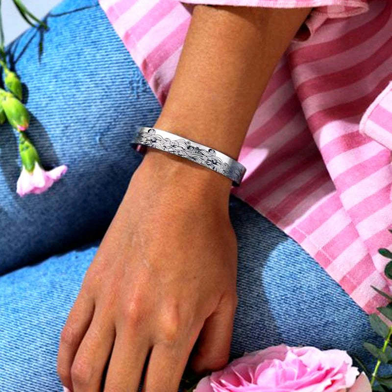 When Life Tries To Knock You Down Remember How Badass You Are Wave Cuff Bracelet