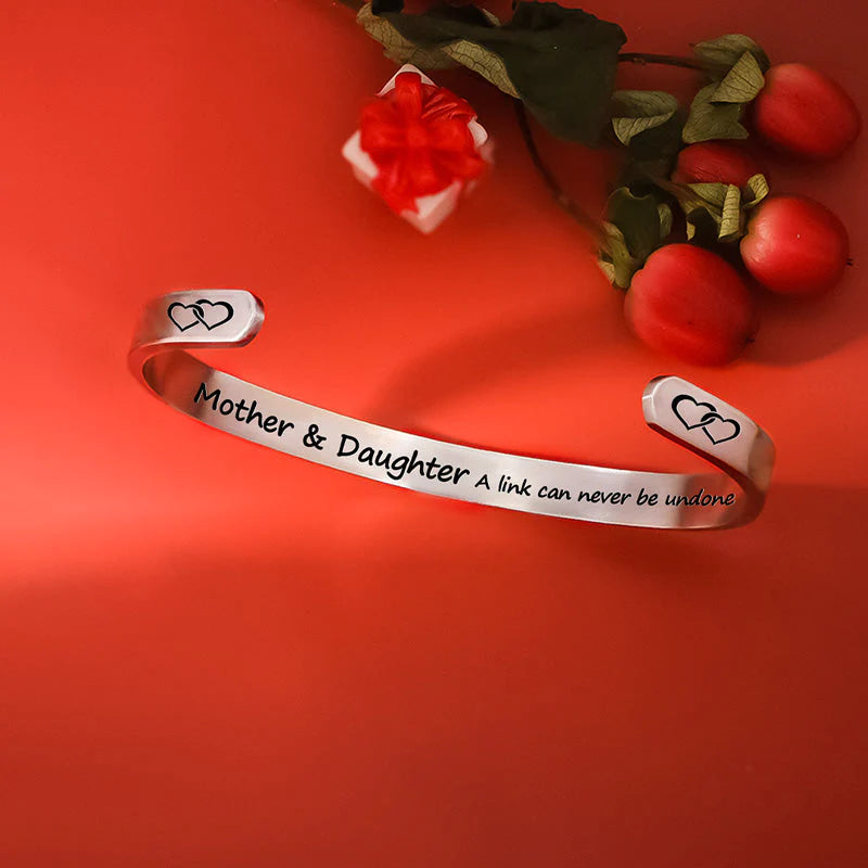 For Daughter - Mother & Daughter A link Can Never Be Undone Double Heart Bracelet-37bracelet