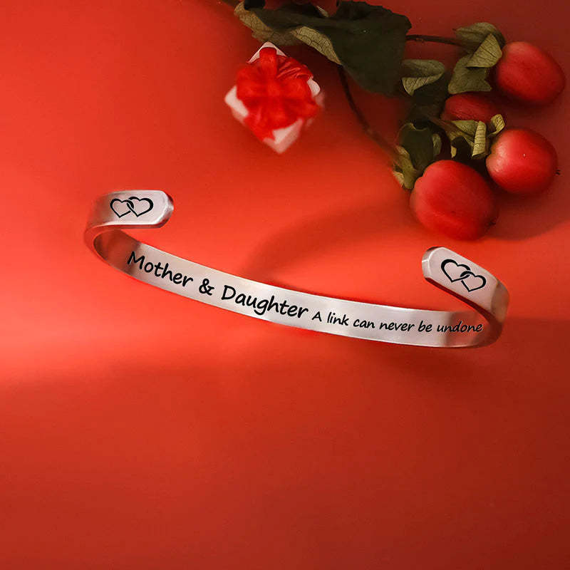 For Daughter - Mother & Daughter A link Can Never Be Undone Double Heart Bracelet-37bracelet
