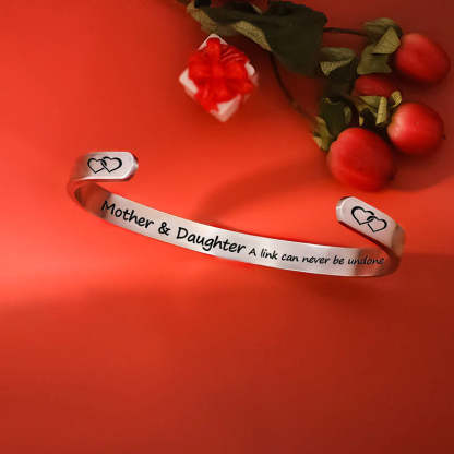 For Daughter - Mother & Daughter A link Can Never Be Undone Double Heart Bracelet-37bracelet