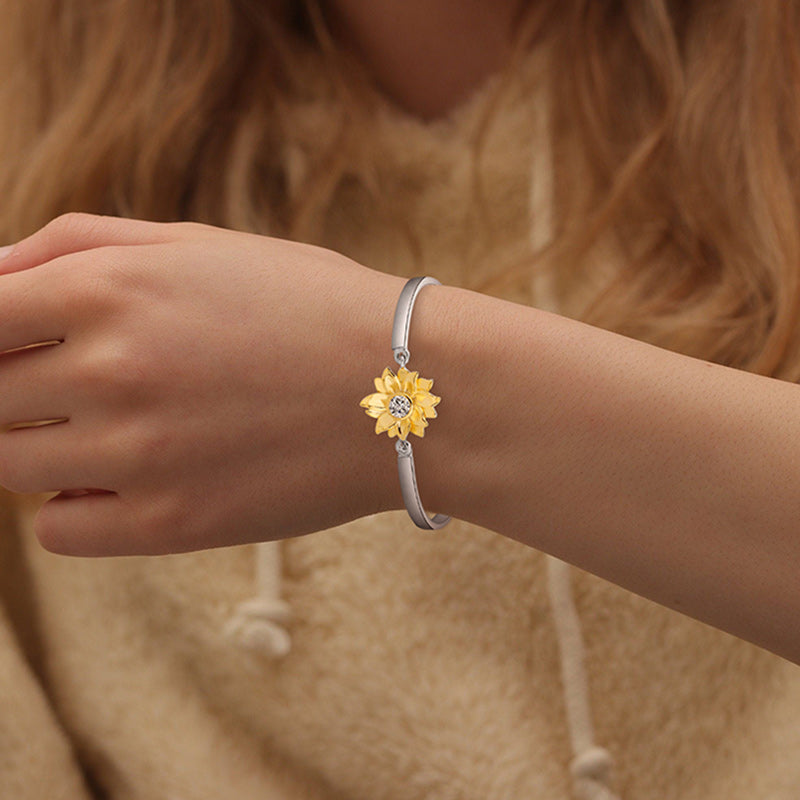 For Daughter - I Will Always Be By Your Side Sunflower Bracelet-37bracelet
