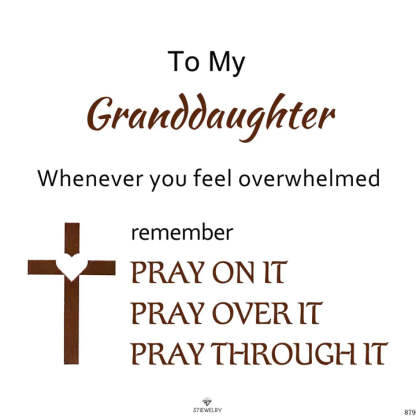 For Granddaughter - Pray On It Pray Over It Pray Through It Crucifix Bracelet-37bracelet