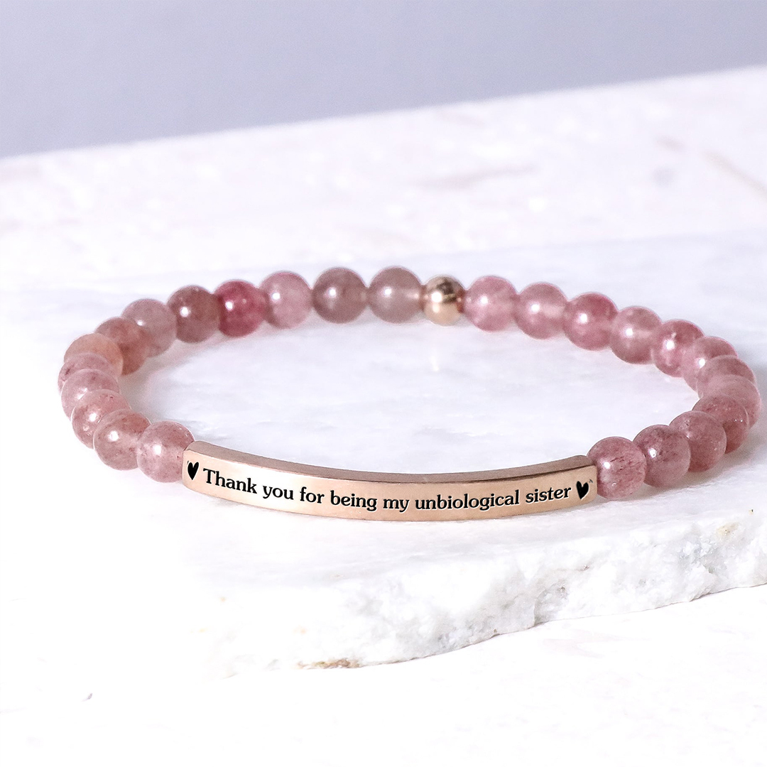 For Friend - Thank You for Being My Unbiological Sister Bead Lettering Bracelet