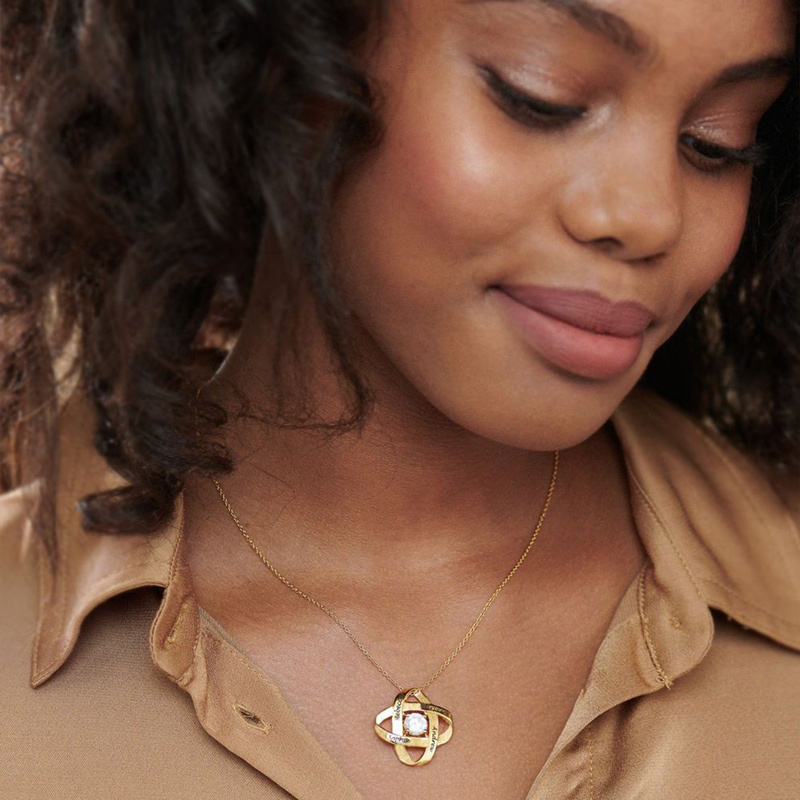 For Mother - Specialized With Kids' Names Eternal Knot Necklace