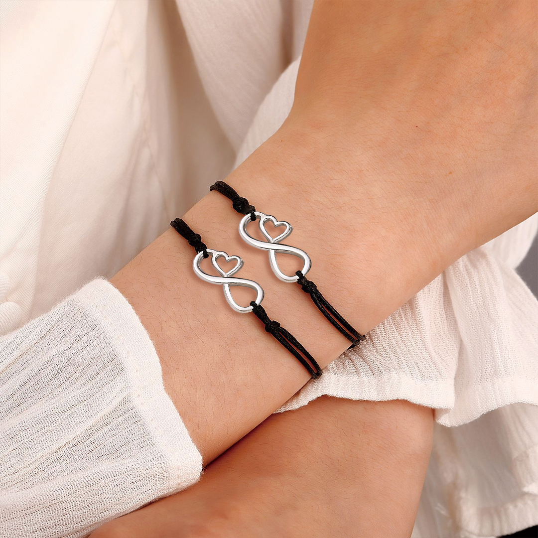 For Friend - Thank You For Being My Badass Girl Gang Infinity Heart Beat Bracelet