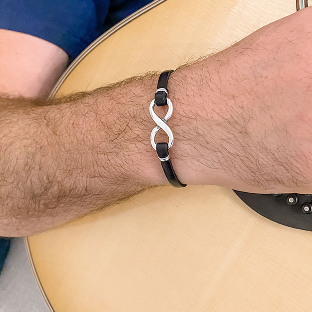 For Love - I Love You Until Infinity Runs Out Leather Braided Bracelet