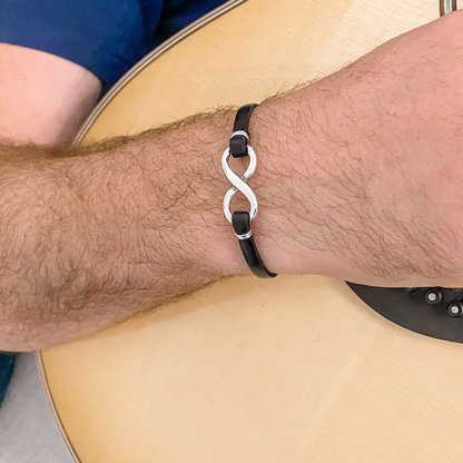 For Love -  I Love You Until Infinity Runs Out Leather Braided Bracelet