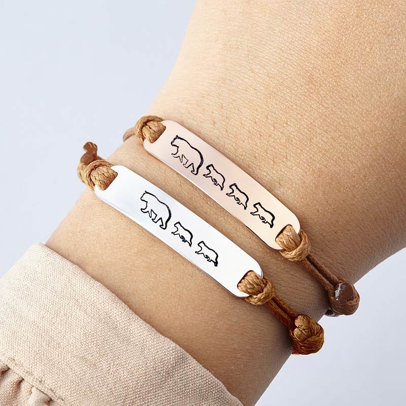 For Mother - To The Best Mama Bear In The World Mama Bear Custom Bracelet