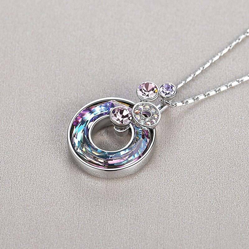 For Granddaughter - S925 Your Life is a Canvas Crystal Bubble Round Necklace