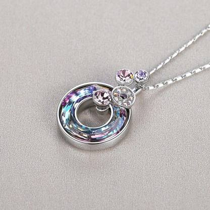 For Granddaughter - S925 Your Life is a Canvas Crystal Bubble Round Necklace