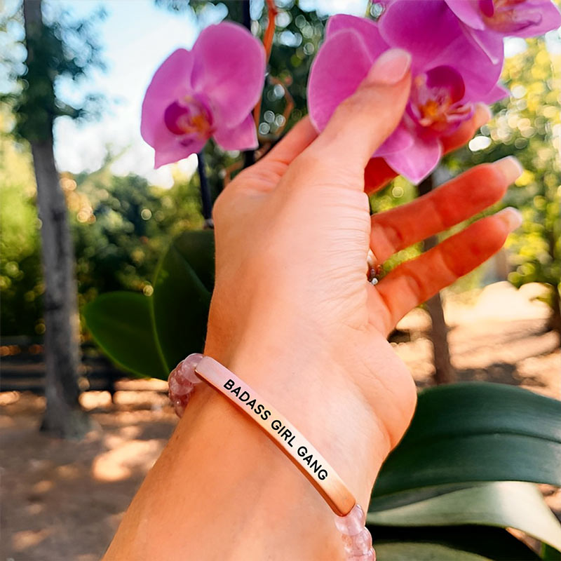 For Friend - Thank You For Being A Part Of My Badass Girl Gang Bead Lettering Bracelet