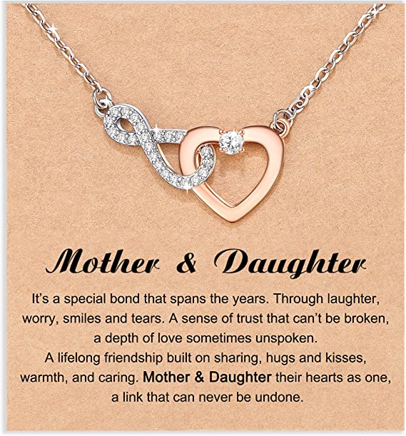 For Daughter - S925 Mother & Daughter A Link That Can Never be Undone Infinity Heart Necklace-37bracelet