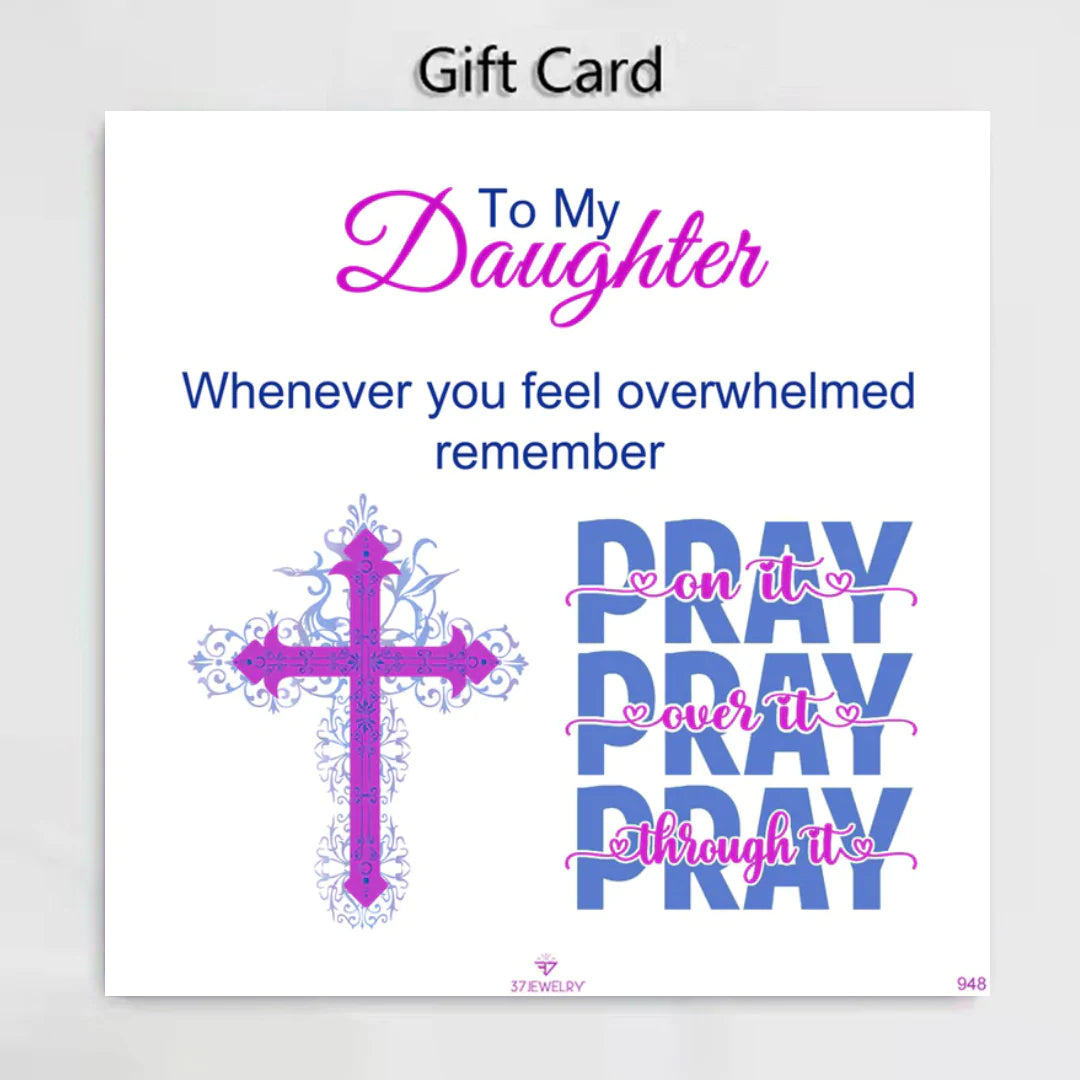 For Daughter - Pray on it Pray over it Pray through it Cross Bracelet-37bracelet
