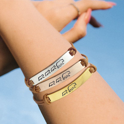 For Mother - To The Best Mama Bear In The World Mama Bear Custom Bracelet