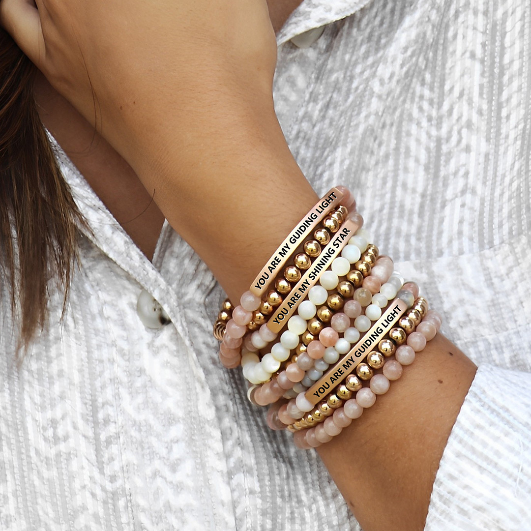 For Mother/Daughter - You Are My Guiding Light Bead Lettering Bracelet