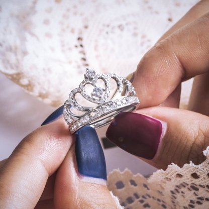 For Daughter - S925 Straighten Your Crown Adjustable Crown Ring