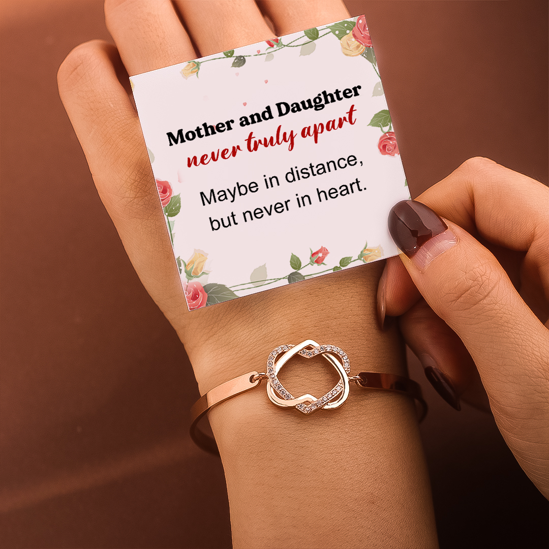 For Mother - Mother And Daughter Never Truly Apart Heart Knot Bracelet