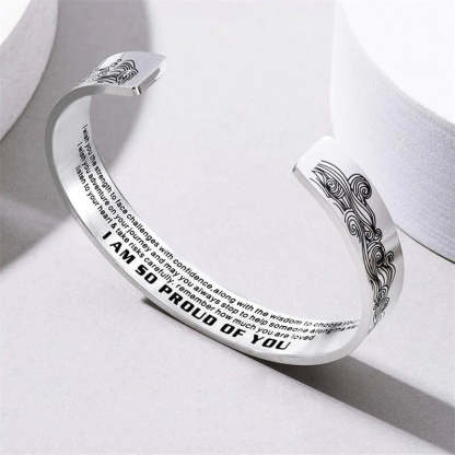 For Granddaughter - I Am So Proud Of You Wave Cuff Bracelet-37bracelet