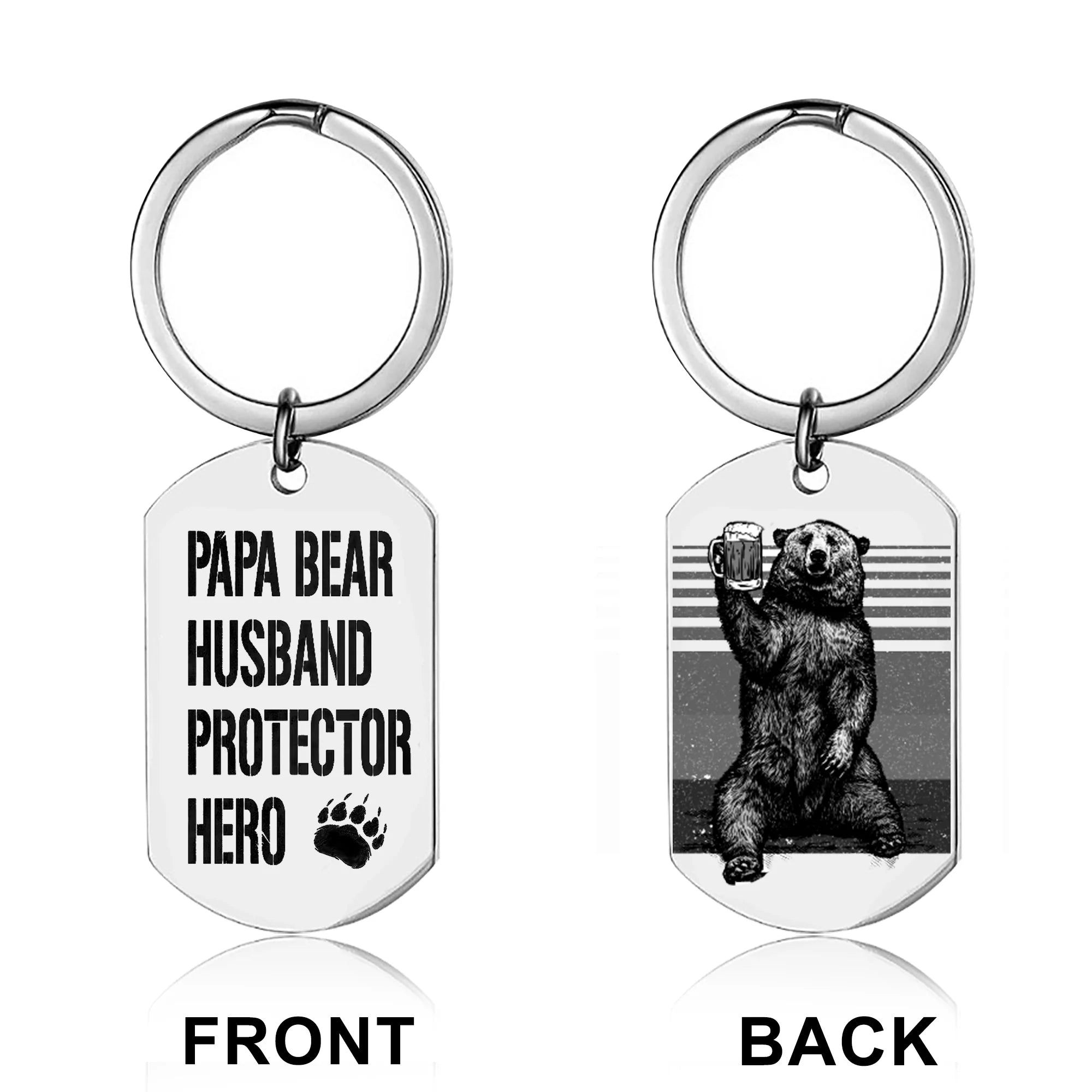 For Father - Papa Bear Hero Keychain