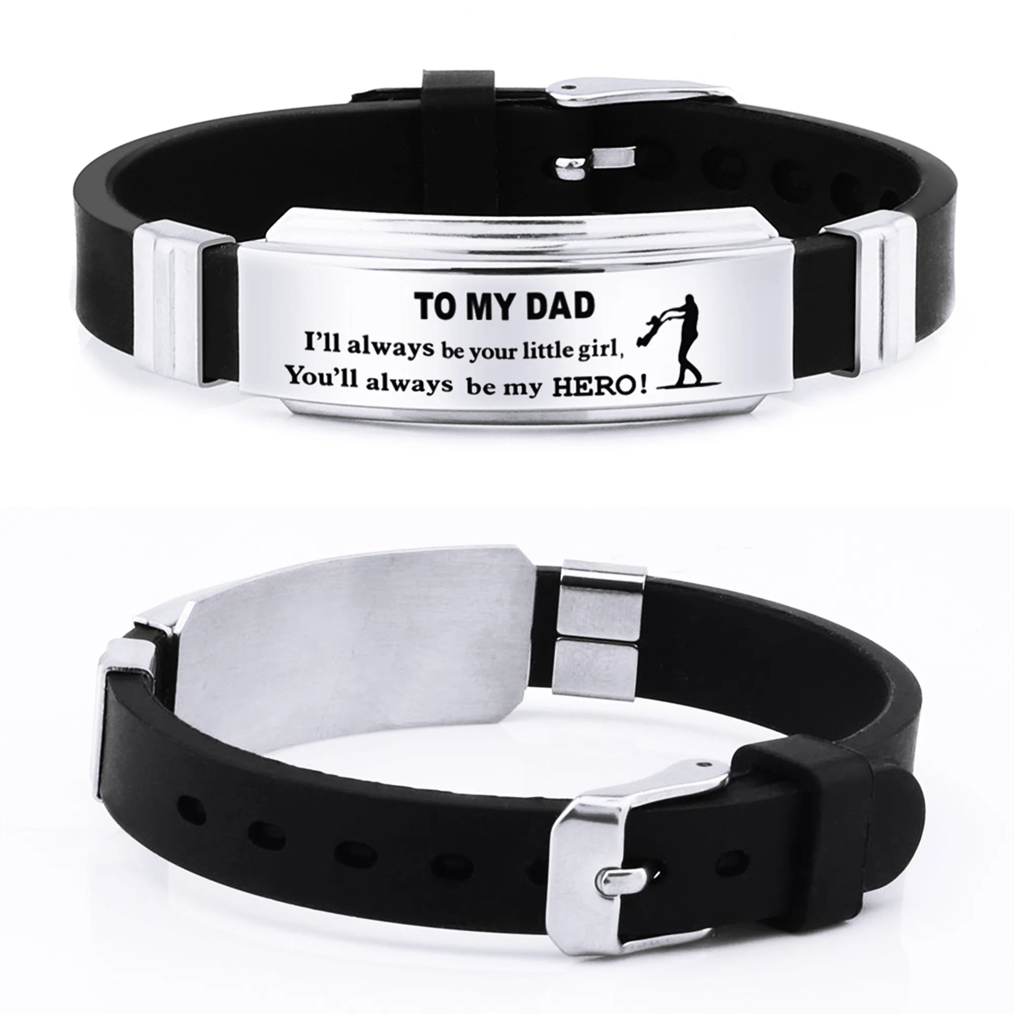 For Dad - To My Dad I'll Always Be Your Little Girl, You'll Always Be My Hero Bracelet-37bracelet