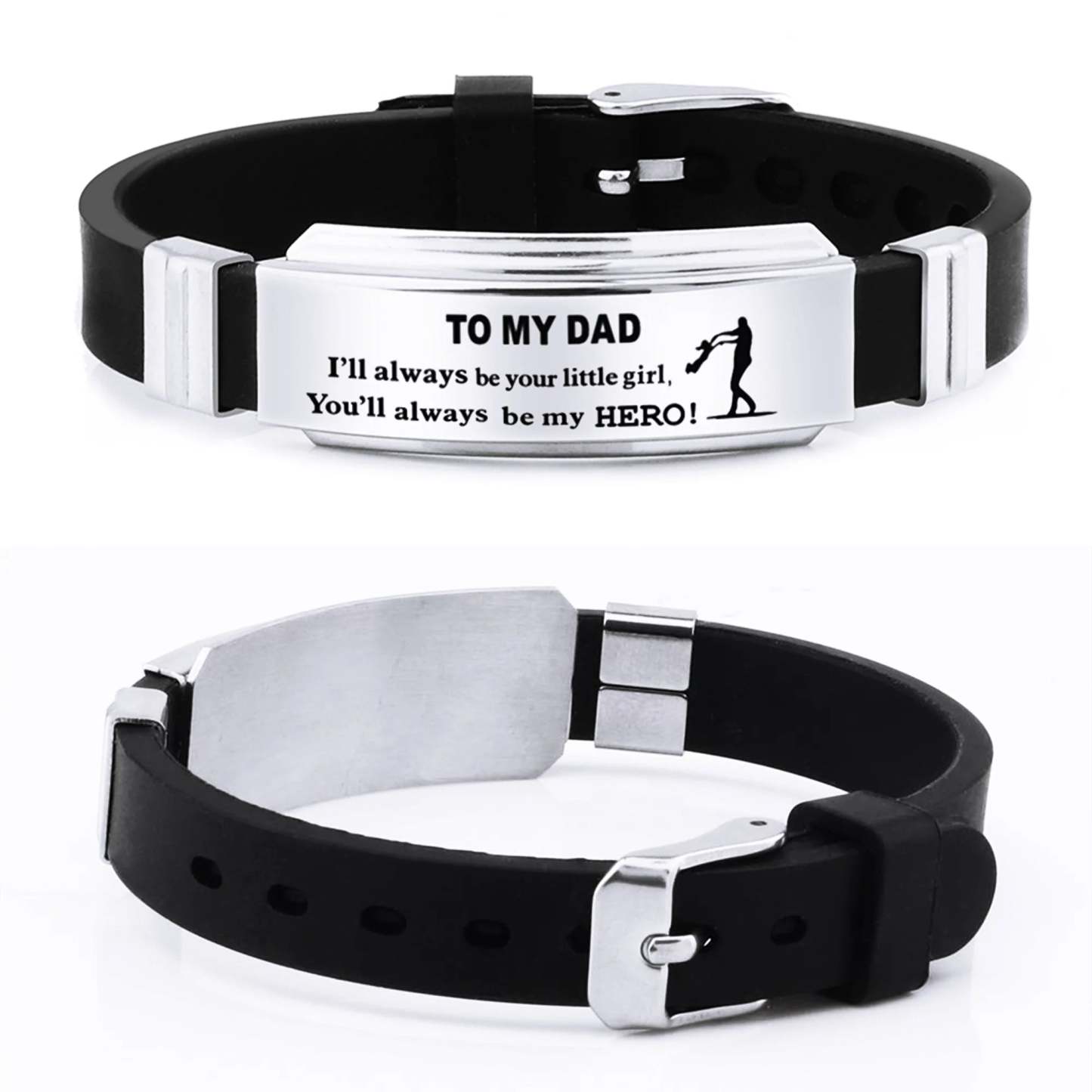 For Dad - To My Dad I'll Always Be Your Little Girl, You'll Always Be My Hero Bracelet-37bracelet