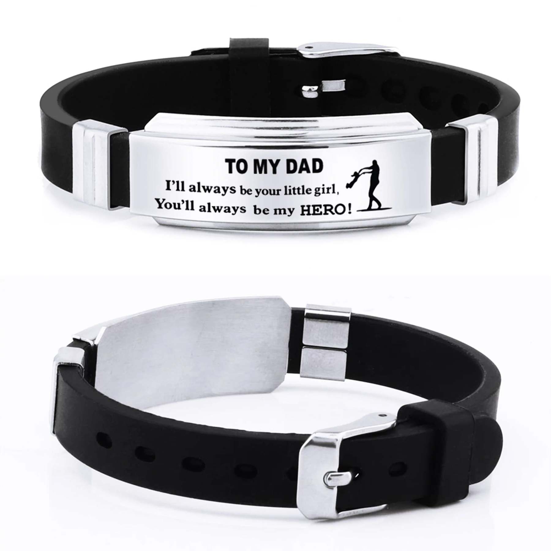 For Dad - To My Dad I'll Always Be Your Little Girl, You'll Always Be My Hero Bracelet-37bracelet
