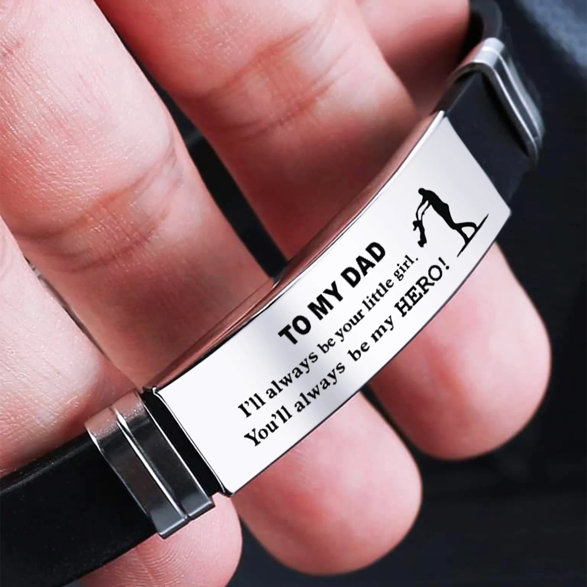 For Dad - To My Dad I'll Always Be Your Little Girl, You'll Always Be My Hero Bracelet-37bracelet