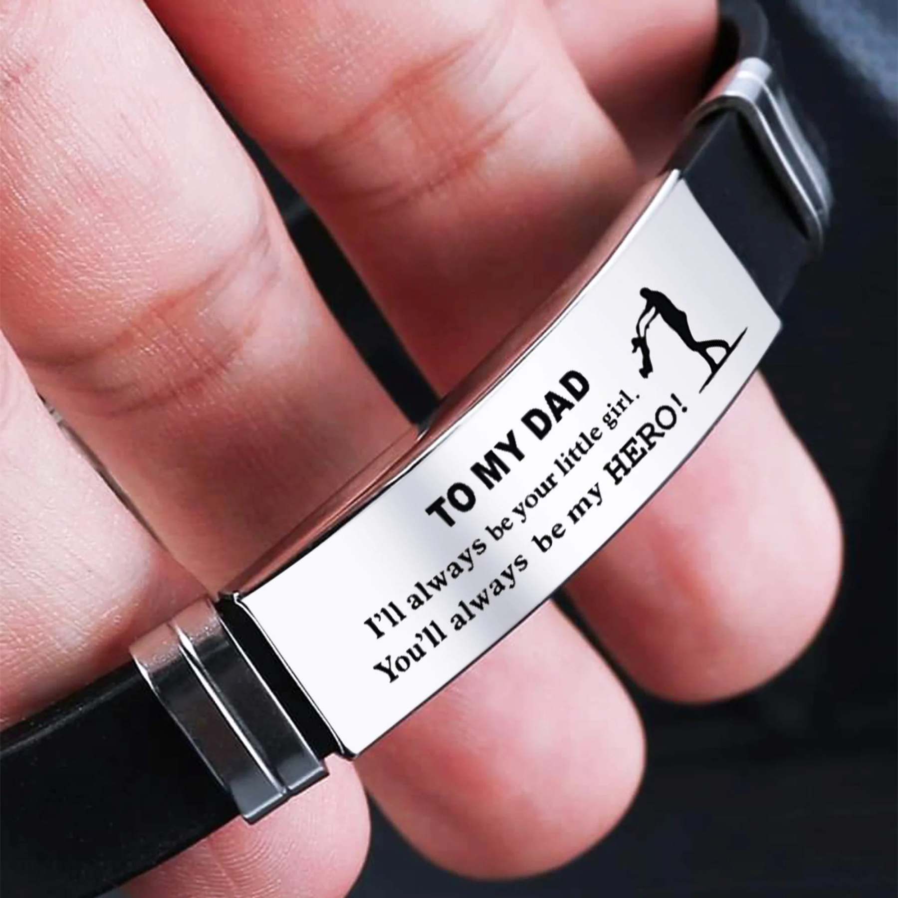 For Dad - To My Dad I'll Always Be Your Little Girl, You'll Always Be My Hero Bracelet-37bracelet